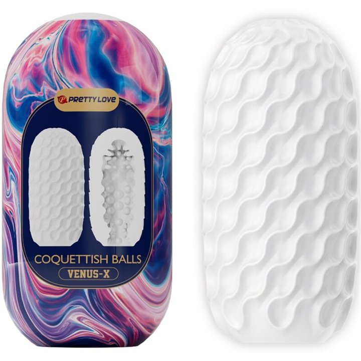 PRETTY LOVE - COQUETTISH BALLS SILICONE MALE MASTURBATOR WHITE - D-242434 - Teknashop Ltd