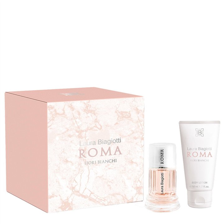 Set Laura Biagiotti: Fiori Bianchi, Eau De Toilette, For Women, 25 ml + Fiori Bianchi, Hydrating, Daily, Body Lotion, 50 ml - Te