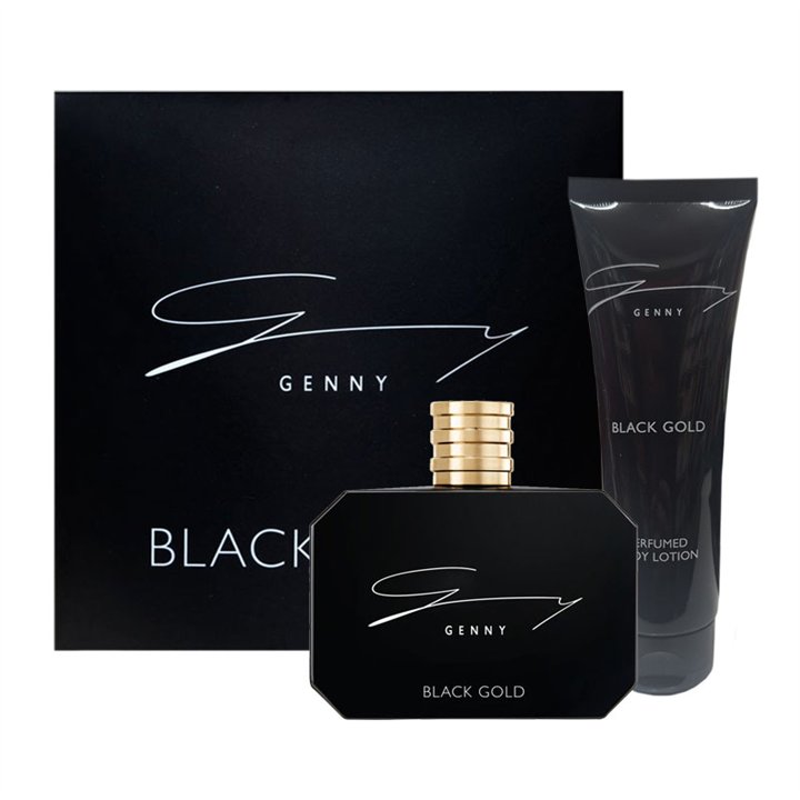 Set Genny: Black Gold, Hydrating, Daily, Body Lotion, 100 ml + Black Gold, Eau De Toilette, For Women, 100 ml - Teknashop Ltd