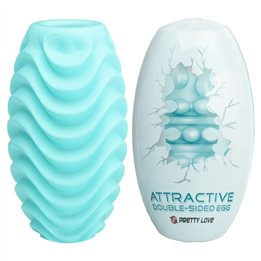 PRETTY LOVE - TURQUOISE DOUBLE SIDED MASTURBATOR EGG - D-230777 - Teknashop Ltd