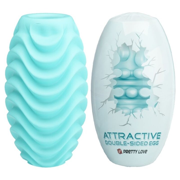 PRETTY LOVE - TURQUOISE DOUBLE SIDED MASTURBATOR EGG - D-230777 - Teknashop Ltd