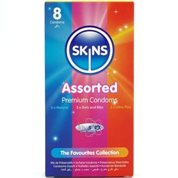 SKINS - ASSORTED PREMIUM CONDOMS PACK 8 - D-244393 - Teknashop Ltd