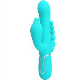 PRETTY LOVE - CAMMY 4 IN 1 MULTIFUNCTION TRIPPLE RABBIT VIBRATOR  BLUE - D-242458 - Teknashop Ltd