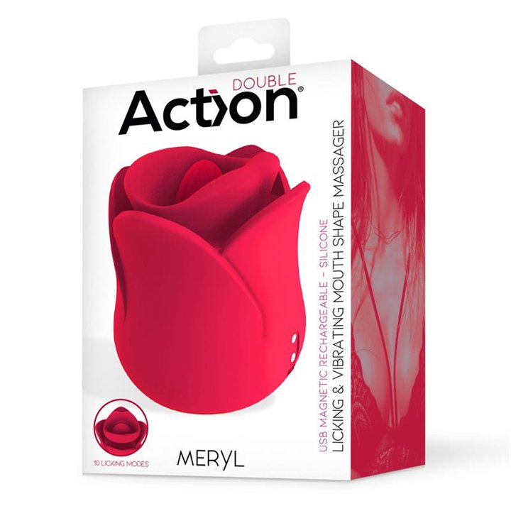 Meryl Vibe Stimulator Rose Shaped with Tongue 2 Motors - AC-273 - Teknashop Ltd
