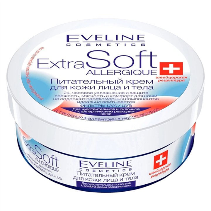 Eveline Cosmetics, Extra Soft, Nourishing, Body Cream, For Face, 200 ml *Tester - Teknashop Ltd