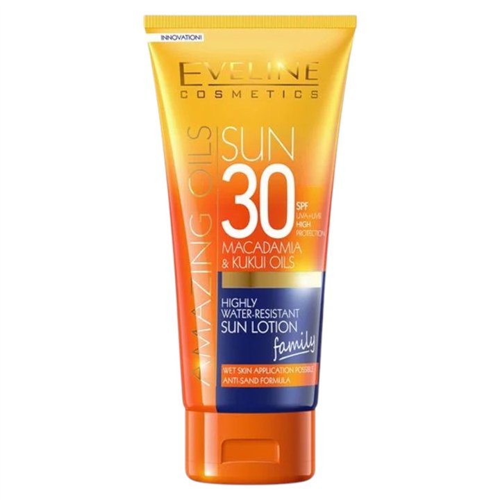 Eveline Cosmetics, Amazing Oils, Water-Resistant, Sunscreen Lotion, SPF30, 200 ml *Tester - Teknashop Ltd