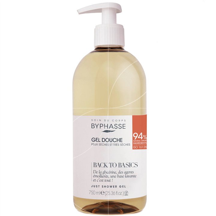 Byphasse, Back To Basics, Shower Gel, For Dry Skin, 750 ml *Tester - Teknashop Ltd