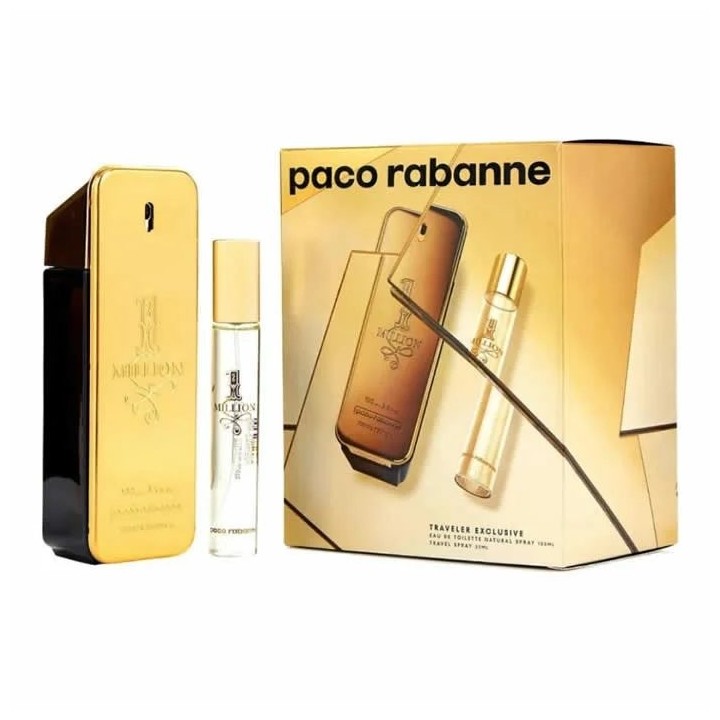 Paco Rabanne One Million Eau De Toilette Spray 100ml Set 2 Pieces - man - Teknashop Ltd