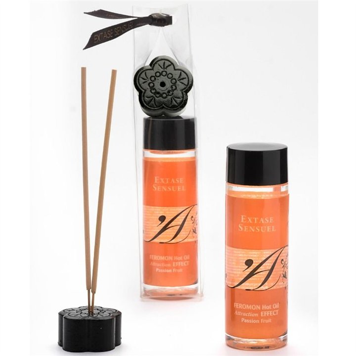 EXTASE SENSUAL - HEAT EFFECT MASSAGE OIL WITH PASSION FRUIT PHEROMONES 100 ML - D-201723 - Teknashop Ltd