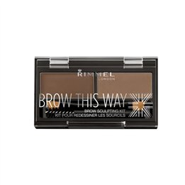 Rimmel Brow This Way Eyebrow Sculpting Kit 002 Mid Brown - unisex - Teknashop Ltd