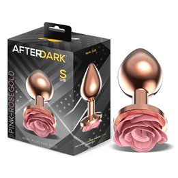 Rosegold Metal Anal Plug with Pink Rose Base - Size S - AD-570 - Teknashop Ltd