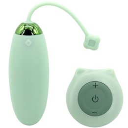 ARMONY - KITTY FUN EGG VIBRATOR REMOTE CONTROL 10 VIBRATIONS GREEN - D-241125 - Teknashop Ltd