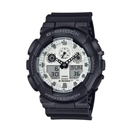CASIO G-SHOCK Mod. OVERSIZE - BLACK AND BRILLIANT WHITE SERIE - WW.GA-100WD-1AER - Teknashop Ltd