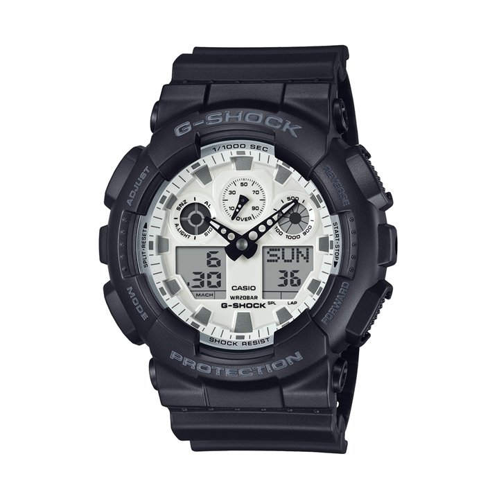 CASIO G-SHOCK Mod. OVERSIZE - BLACK AND BRILLIANT WHITE SERIE - WW.GA-100WD-1AER - Teknashop Ltd