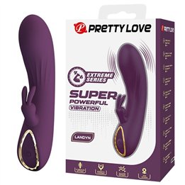 PRETTY LOVE - LANDYN RECHARGEABLE RABBIT VIBRATOR 10 FUNCTIONS PURPLE - D-246126 - Teknashop Ltd