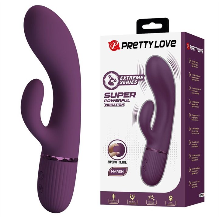 PRETTY LOVE - MARGIE RECHARGEABLE RABBIT VIBRATOR 10 FUNCTIONS PURPLE - D-246131 - Teknashop Ltd