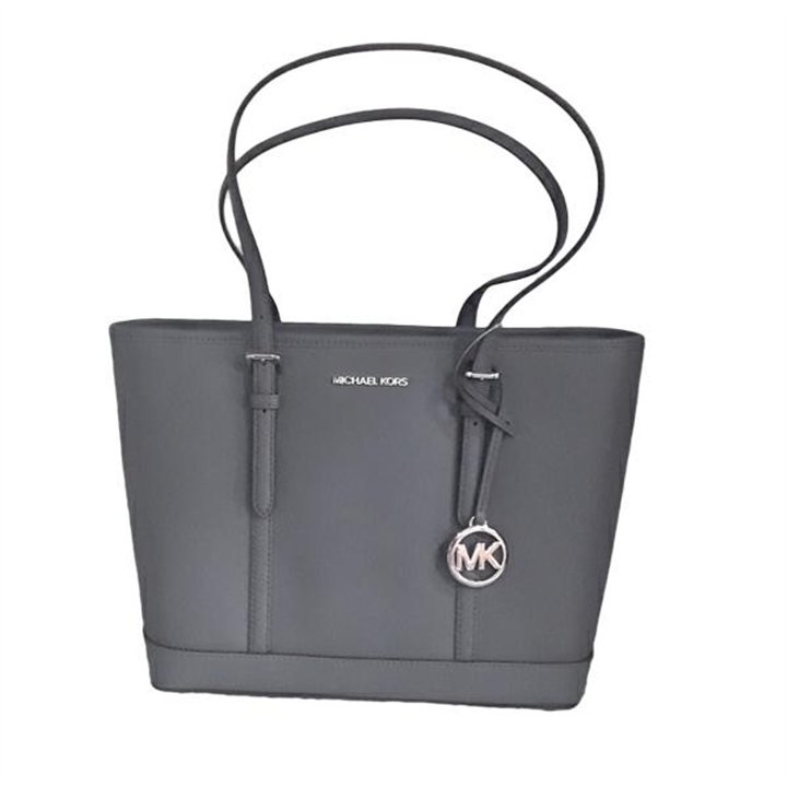 MICHAEL KORS JET SET TRAVEL SMALL ZIP TOP TOTE GRAY - 35S0STVT1L-02 - Teknashop Ltd