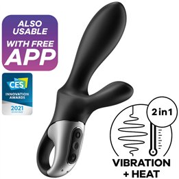 SATISFYER - HEAT CLIMAX+ ANAL VIBRATOR APP BLACK - D-231293 - Teknashop Ltd