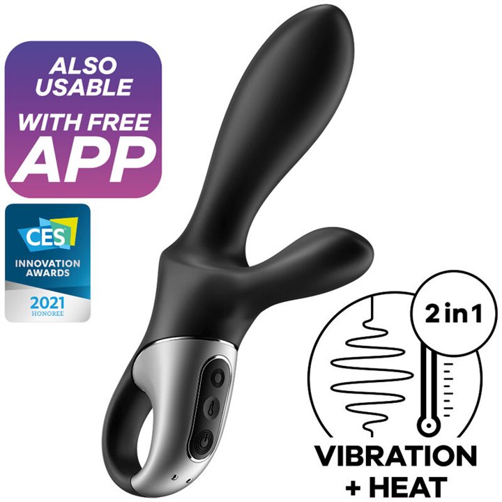 SATISFYER - HEAT CLIMAX+ ANAL VIBRATOR APP BLACK - D-231293 - Teknashop Ltd