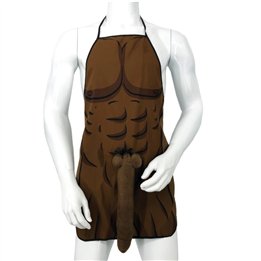 DIABLO PICANTE - MUSCULAR APRON WITH 3D PENIS IN BROWN TONE - D-243993 - Teknashop Ltd