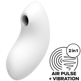 SATISFYER - VULVA LOVER 2 AIR PULSE STIMULATOR & VIBRATOR WHITE - D-232180 - Teknashop Ltd