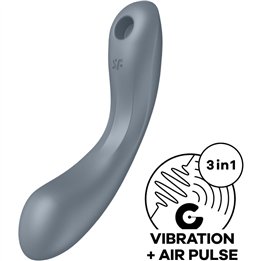 SATISFYER - CURVE TRINITY 1 AIR PULSE VIBRATION GREY - D-235018 - Teknashop Ltd