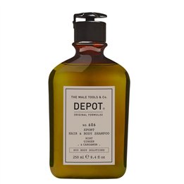 Depot, 600 Body Solutions  No. 606, Mint, Ginger & Cardamom, Shower Gel & Shampoo 2-In-1, Botanical Complex, 250 ml - Teknashop 