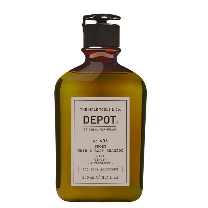Depot, 600 Body Solutions  No. 606, Mint, Ginger & Cardamom, Shower Gel & Shampoo 2-In-1, Botanical Complex, 250 ml - Teknashop 