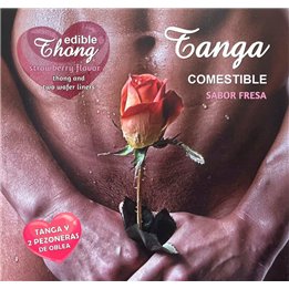 HOTFLOWERS - MEN''S THONG+ 2 STRAWBERRY WAFER NIPPLE /es/pt/en/fr/it/ - D-234674 - Teknashop Ltd