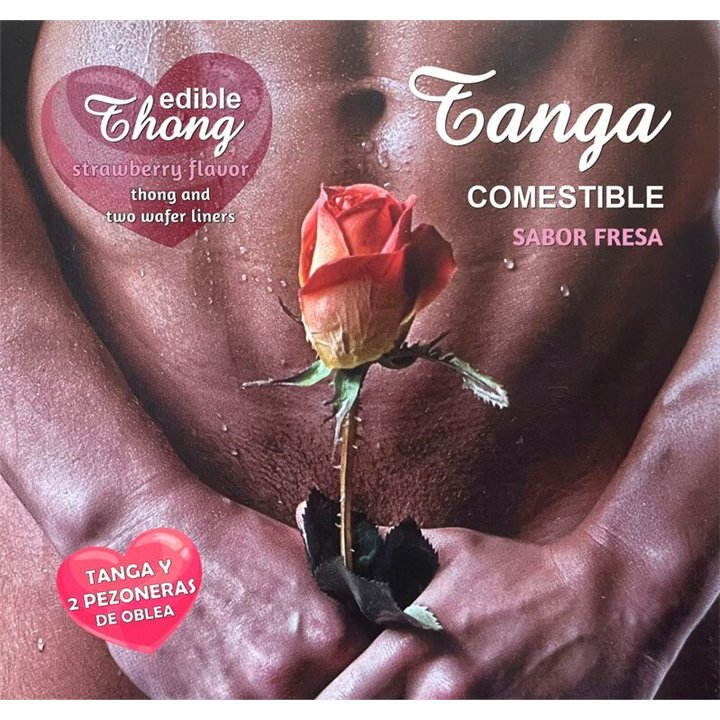 HOTFLOWERS - MEN''S THONG+ 2 STRAWBERRY WAFER NIPPLE /es/pt/en/fr/it/ - D-234674 - Teknashop Ltd