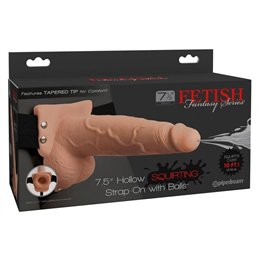 FETISH FANTASY SERIES - ADJUSTABLE HARNESS REALISTIC PENIS WITH BALLS SQUIRTING 19 CM - D-236549 - Teknashop Ltd