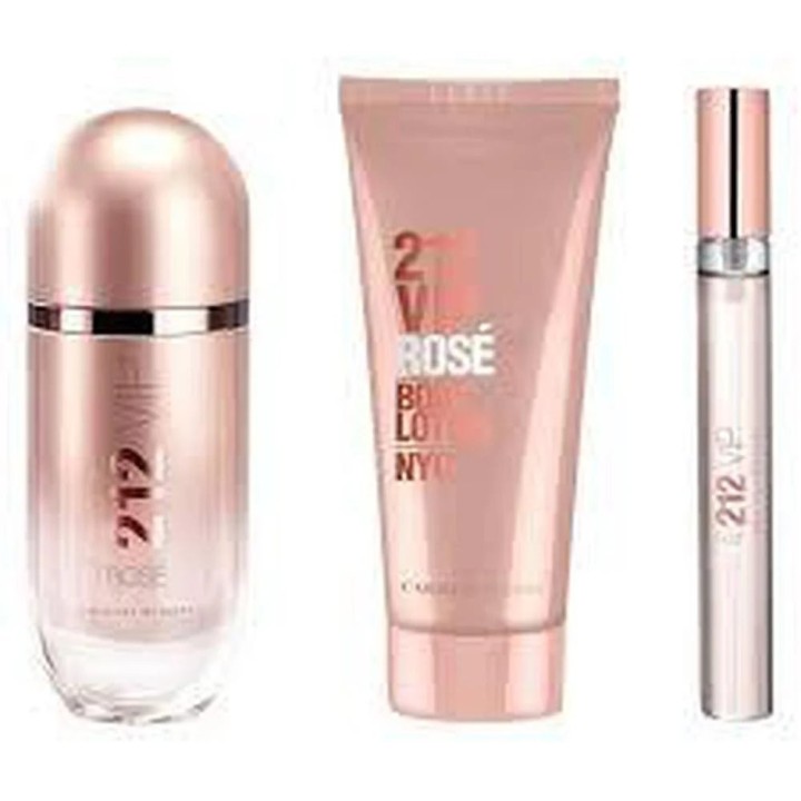 Carolina Herrera 212 Vip Rose Eau De Parfum 80ml Loción Corporal 100ml Eau De Parfum 10ml - unisex - Teknashop Ltd