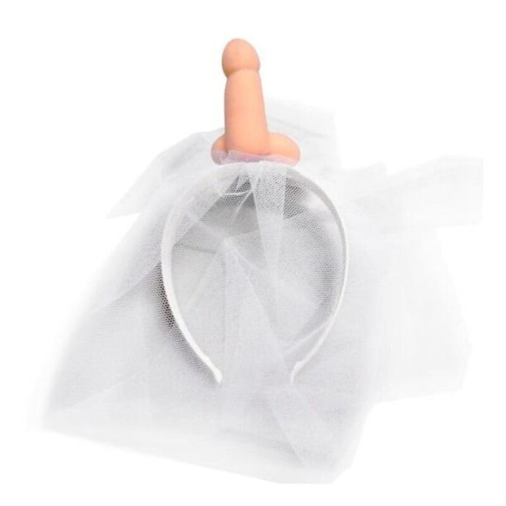 DIABLO PICANTE - WHITE BRIDAL VEIL WITH PENIS - D-239897 - Teknashop Ltd