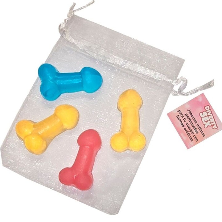 DIABLO PICANTE - 4 MINI SCENTED SOAPS IN THE SHAPE OF PENIS - D-242369 - Teknashop Ltd