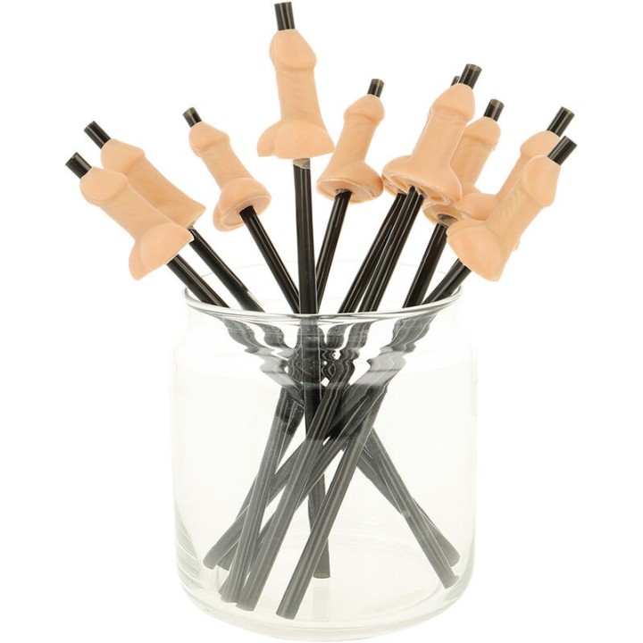 DIABLO PICANTE - BAG OF 10 NATURAL PENIS STRAWS - D-236709 - Teknashop Ltd