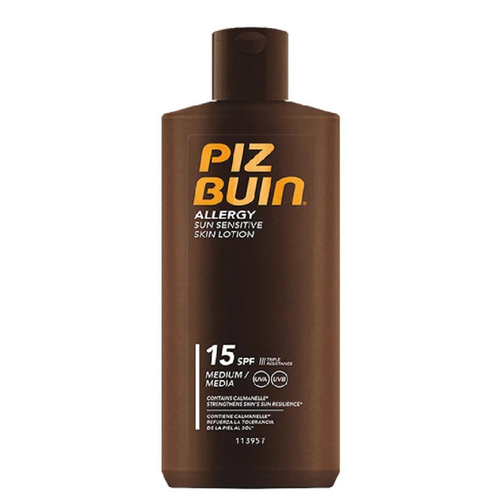 Piz Buin, Allergy, Sun Protection, Sunscreen Lotion, SPF 15, UVA/UVB protection, 200 ml - Teknashop Ltd