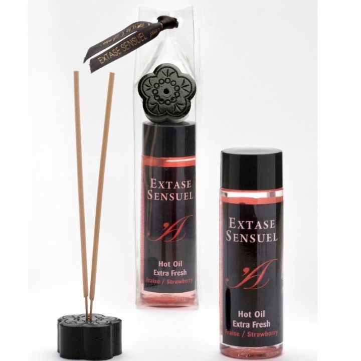 EXTASE SENSUAL - MASSAGE OIL WITH EXTRA FRESH STRAWBERRY EFFECT 100 ML - D-201718 - Teknashop Ltd
