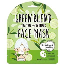 Look At Me, Green Blend, Cucumber, Revitalising, Sheet Mask, For Face, 25 ml - Teknashop Ltd
