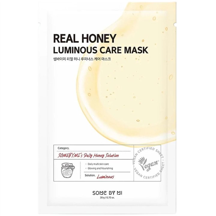 Some By Mi, Real Honey, Illuminating, Sheet Mask, For Face, 20 g - Teknashop Ltd