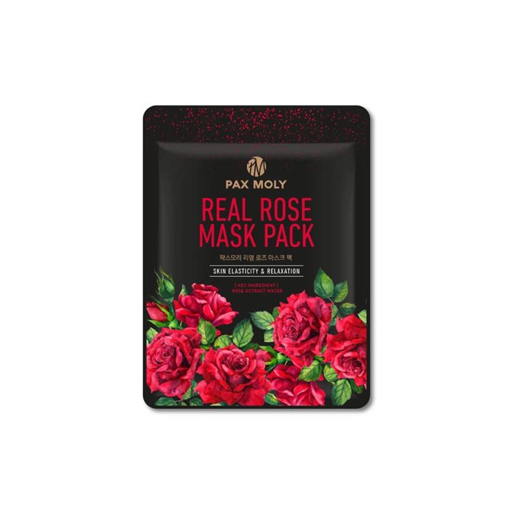 PaxMoly, Real Rose, Hydrating & Soothing, Sheet Mask, Face, Day & Night, 25 ml - Teknashop Ltd