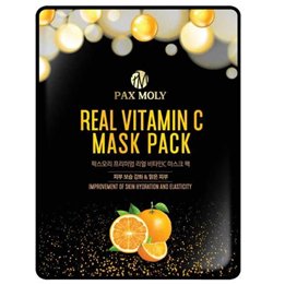 PaxMoly, Real Vitamin C, Brightening & Anti-Aging, Sheet Mask, Face, Day & Night, 25 ml - Teknashop Ltd