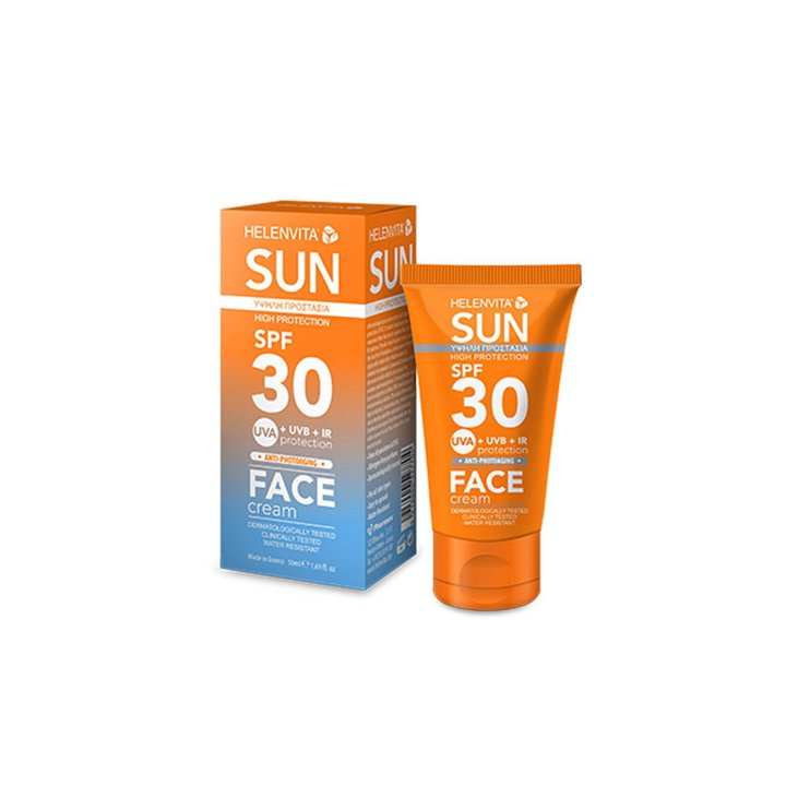 Helenvita, Sun, UVA & UVB Protection, Before Sun Exposure, Cream, For Face, SPF 30, 50 ml - Teknashop Ltd