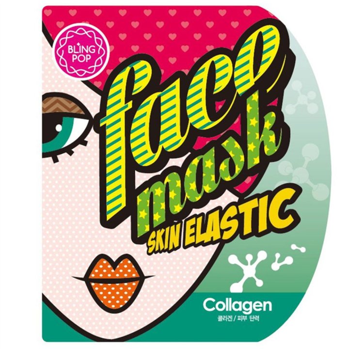Blingpop, Blingpop, Collagen, Elasticity, Sheet Mask, For Face, 25 g - Teknashop Ltd