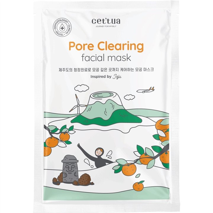Cettua, Jeju, Pore Cleansing, Sheet Mask, For Face, 20 g - Teknashop Ltd