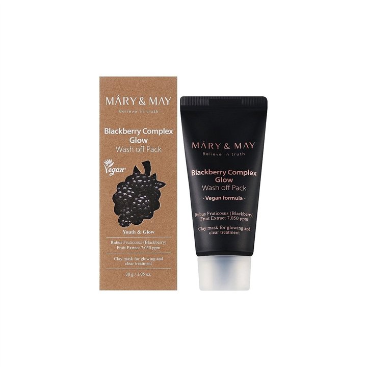 Mary and May, Blackberry Complex Glow, Glowing, Clay Mask, 30 g - Teknashop Ltd