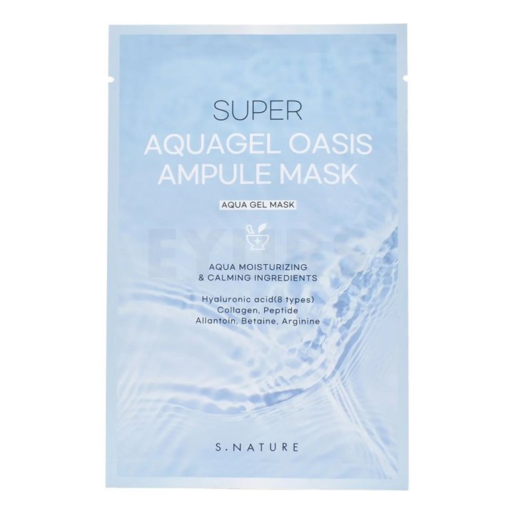 S.Nature, Aquagel Oasis Ampule, Hydrating, Sheet Mask, For Face, 30 ml - Teknashop Ltd