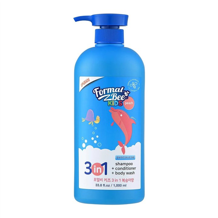 Formal Bee, 3in1 Peach, Hair Shampoo, Conditioner & Shower Gel 3-In-1, 1000 ml - Teknashop Ltd