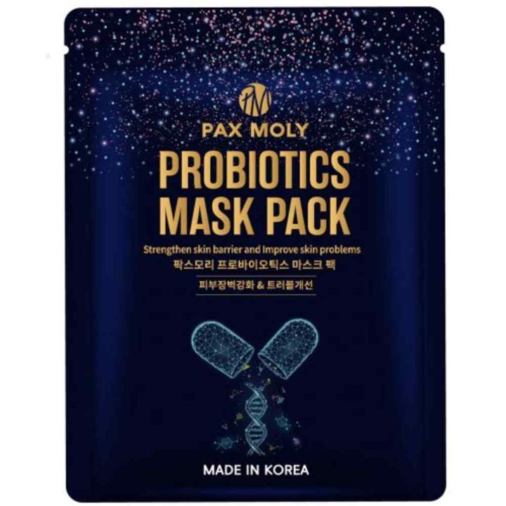 PaxMoly, Probiotics, Hydrating & Nourishing, Sheet Mask, Face, Day & Night, 25 ml - Teknashop Ltd