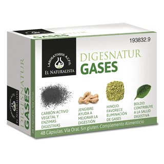 El Natural Digesnatur Gases 650 Mg X 48 Caps - unisex - Teknashop Ltd