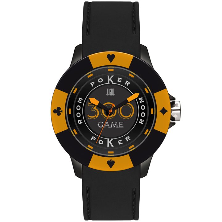 LIGHT TIME Mod. POKER - Black / Orange - WW.L147GS - Teknashop Ltd